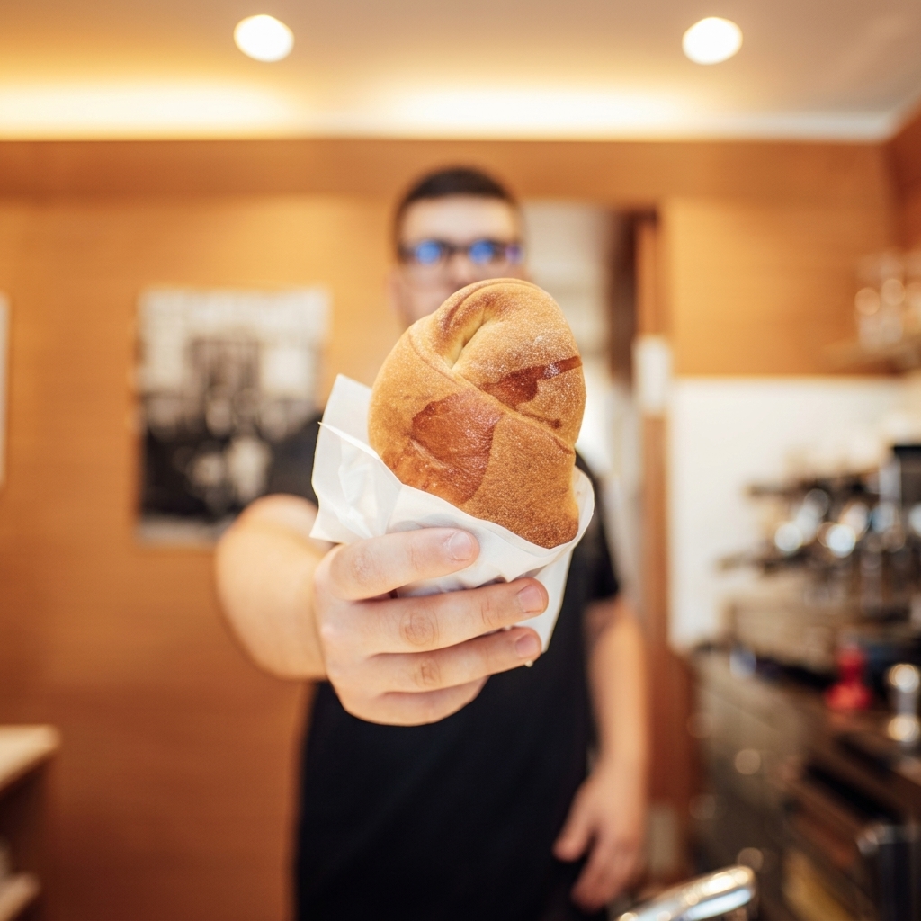 Cornetto offerto dalla casa