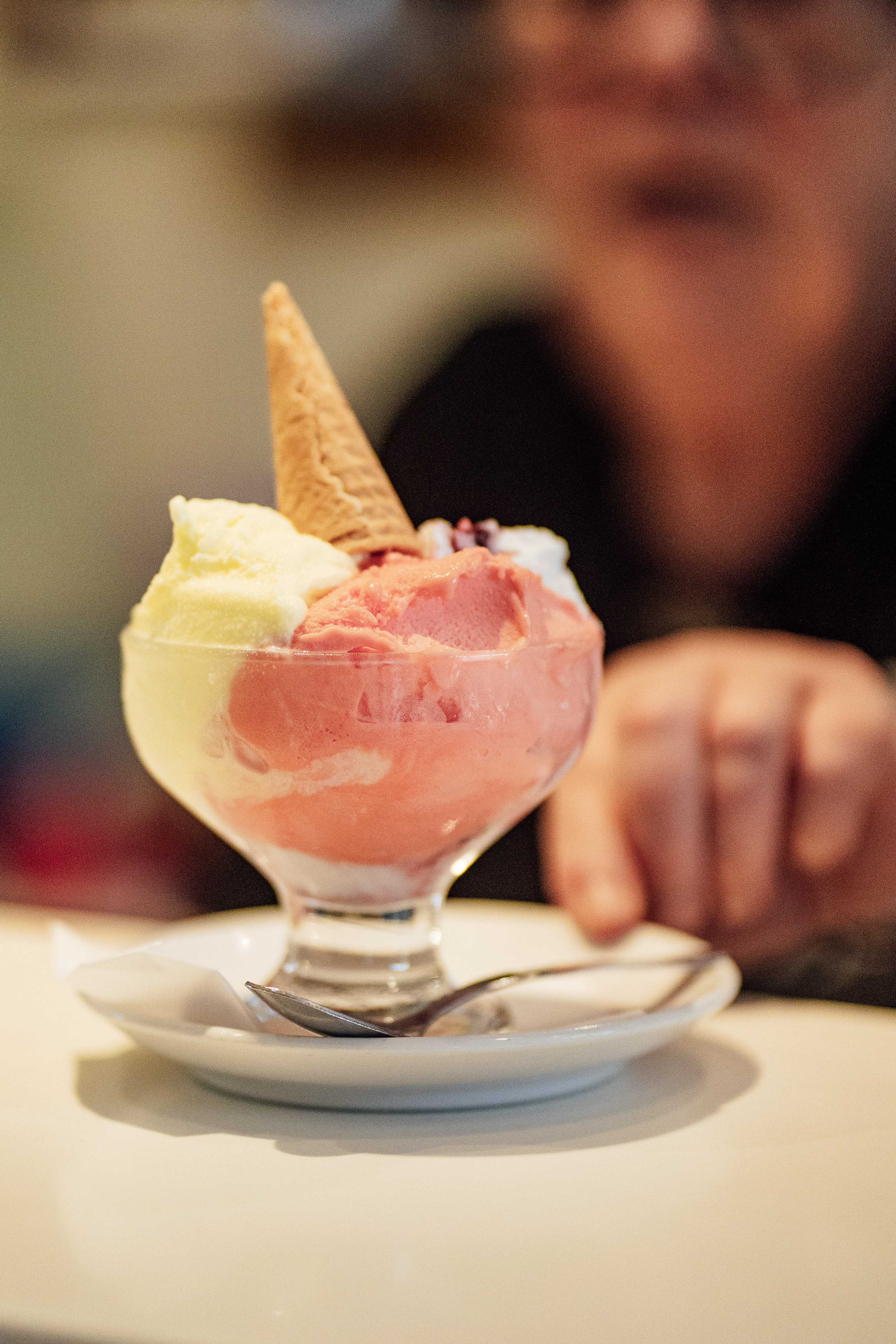 Gelato artigianale servito